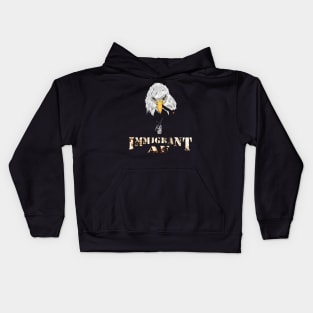 Immigrant AF Smoking Eagle Tee Kids Hoodie